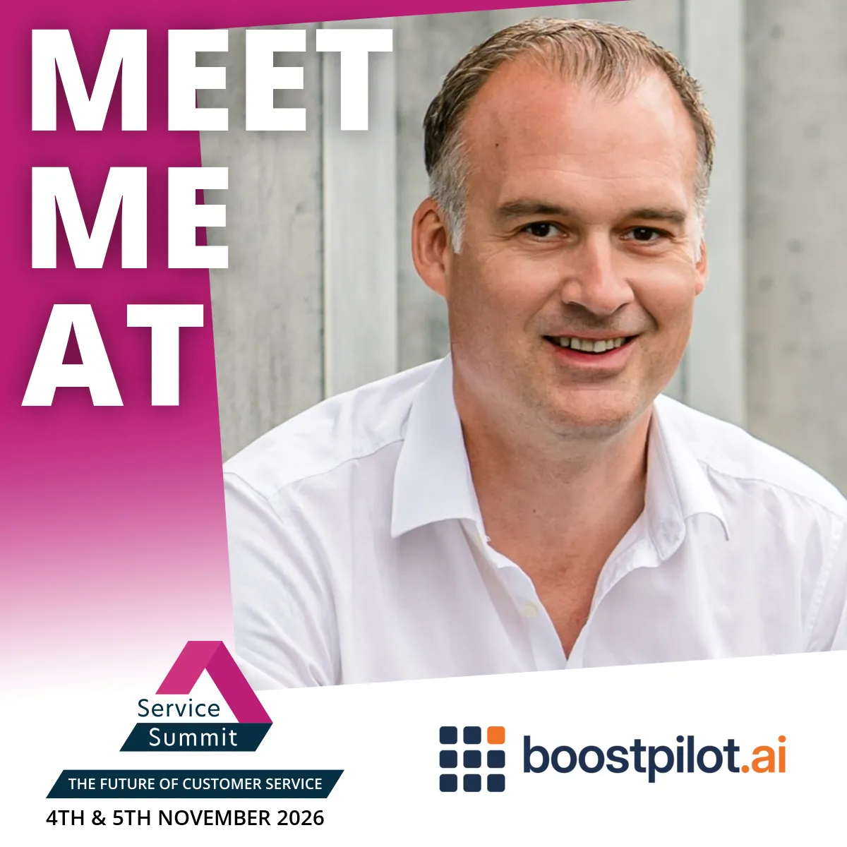 Meet me at Service Summit, 4. und 5. November 2026, boostpilot.ai